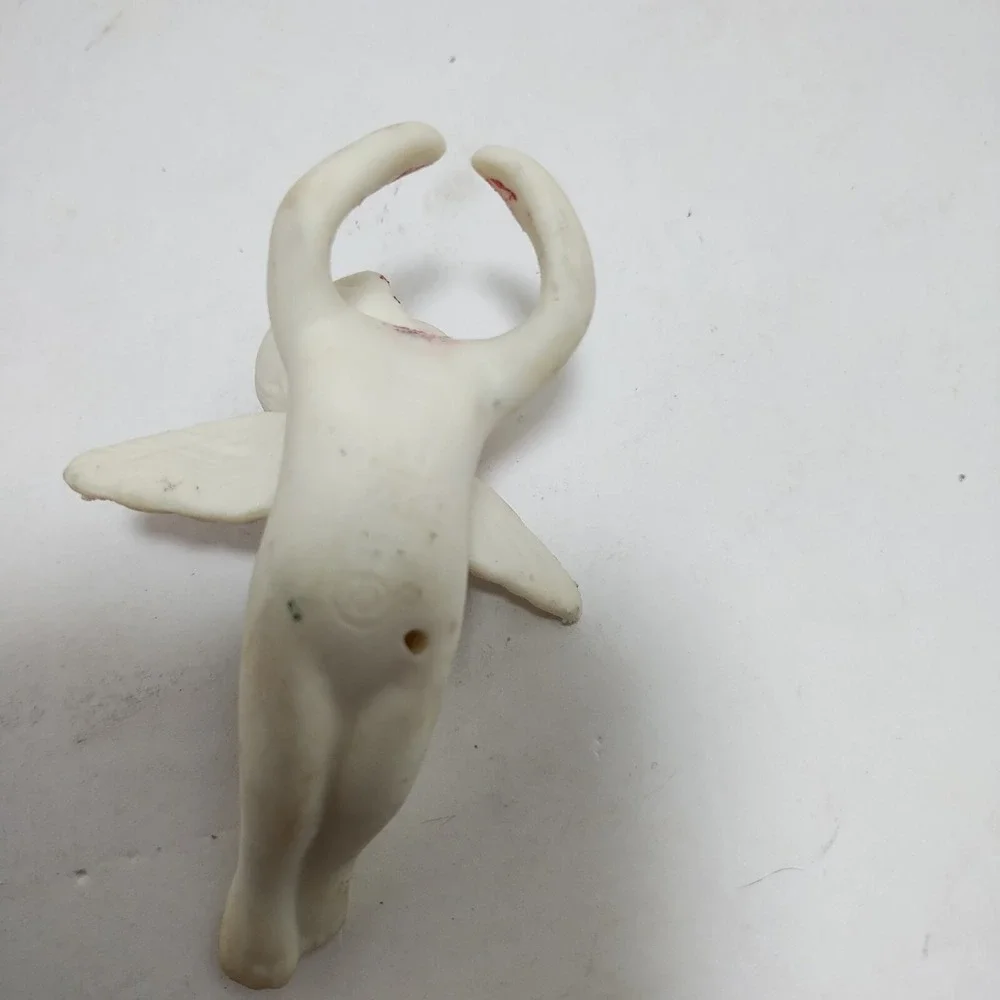 Pair Of Vintage Christmas Angel Candle Climber Huggers Porcelain Set of 2‎ White